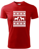 Pánské rodinné vánoční tričko s potiskem -  s jelenem, sob, se sobem