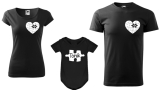 Pánské rodinné tričko,  s potiskem - motiv puzzle, s puzzlemí se jménem dítěte