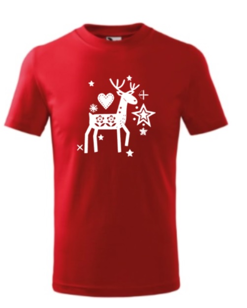 Dětské rodinné tričko s potiskem -  s jelenem, sob, se sobem