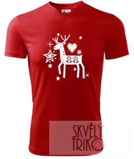 Pánské rodinné vánoční tričko s potiskem -  s jelenem, sob, se sobem IV.