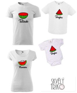 Dámské rodinné tričko,  s potiskem - Maminka s melounem 