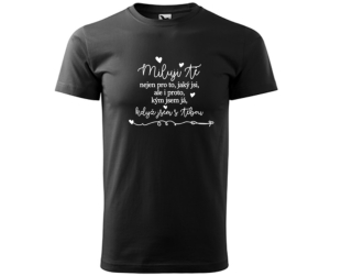 Valentýnská párová trička s potiskem - MILUJI TĚ - pánské tričko