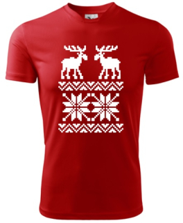 Pánské rodinné vánoční tričko s potiskem -  s jelenem, sob, se sobem III.