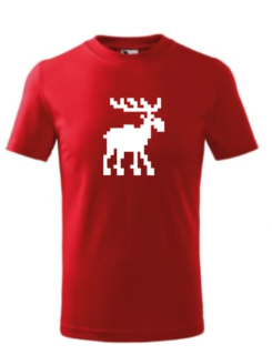 Dětské rodinné vánoční tričko s potiskem -  s jelenem, sob, se sobem 
