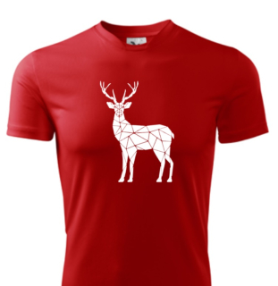Pánské rodinné vánoční tričko s potiskem -  s jelenem ABSTRAKT VÁNOČNÍ