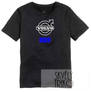 Dětské tričko s potiskem Volvo jezdec - černé triko